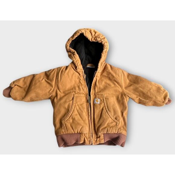 Carhartt Baby Toddler Jacket 18M Brown Hooded Quilt Lined Full Zip Coat 18 Month - Picture 8 of 15